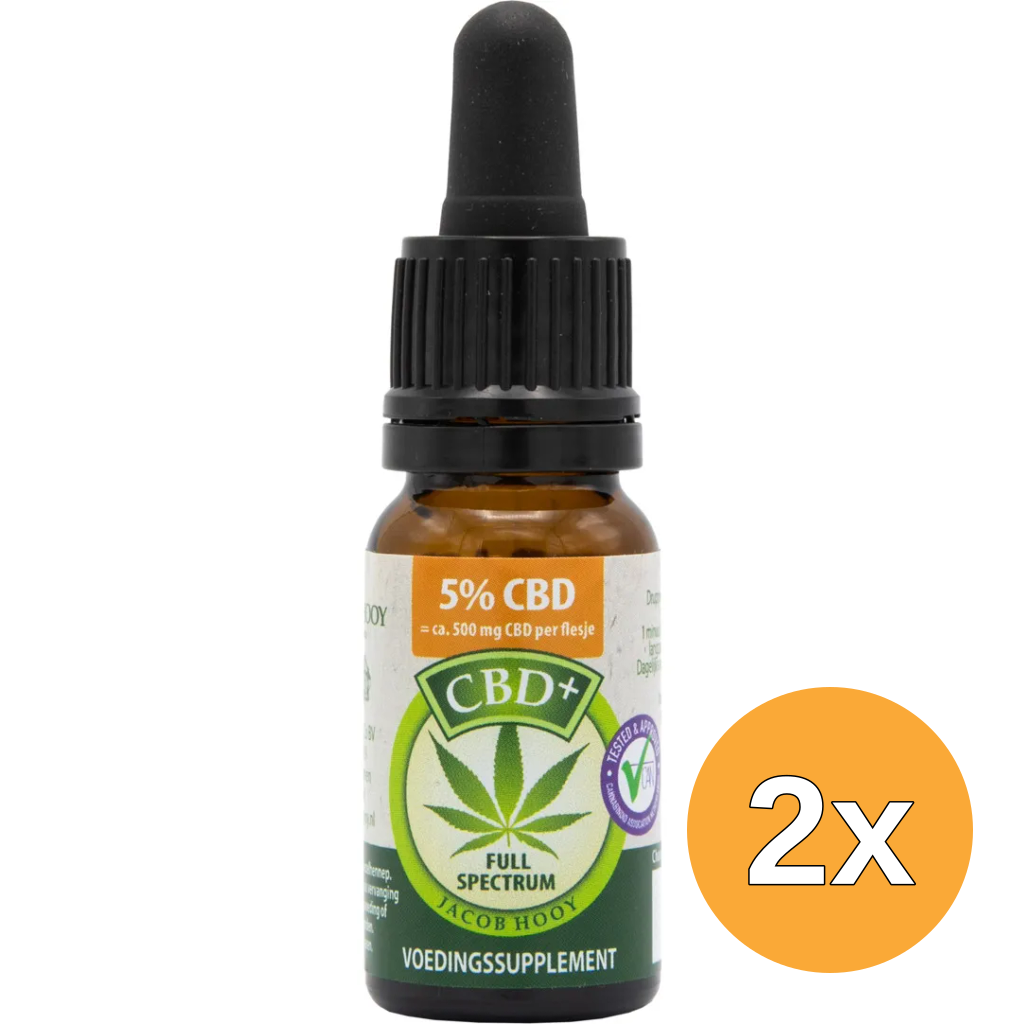 2x Jacob Hooy CBD Plus Olie 5% (10 ml)