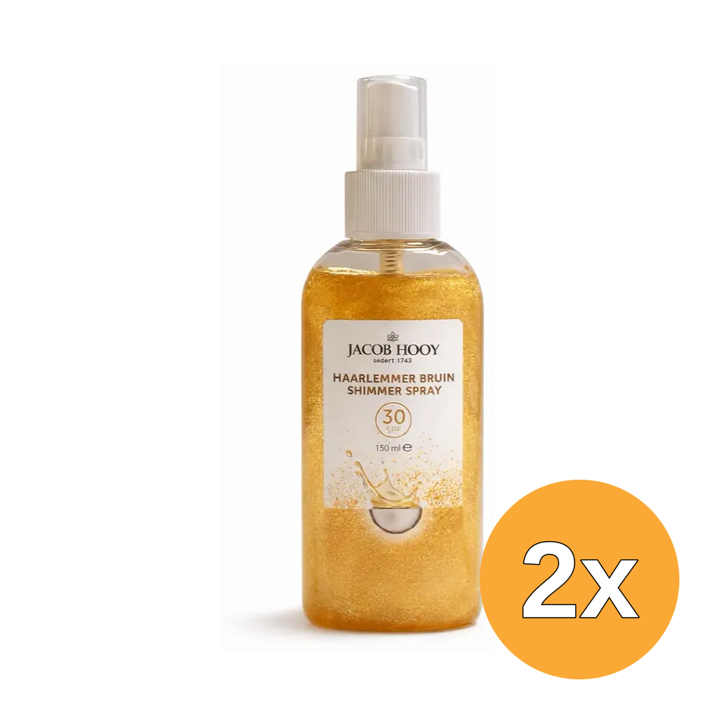 2x Jacob Hooy Haarlemmerbruin Shimmer Spray SPF30 (150 ml)