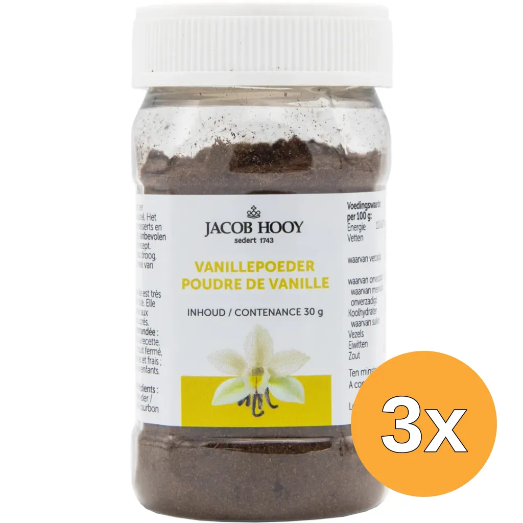 3x Jacob Hooy Vanille Poeder Bourbon (30 gr)