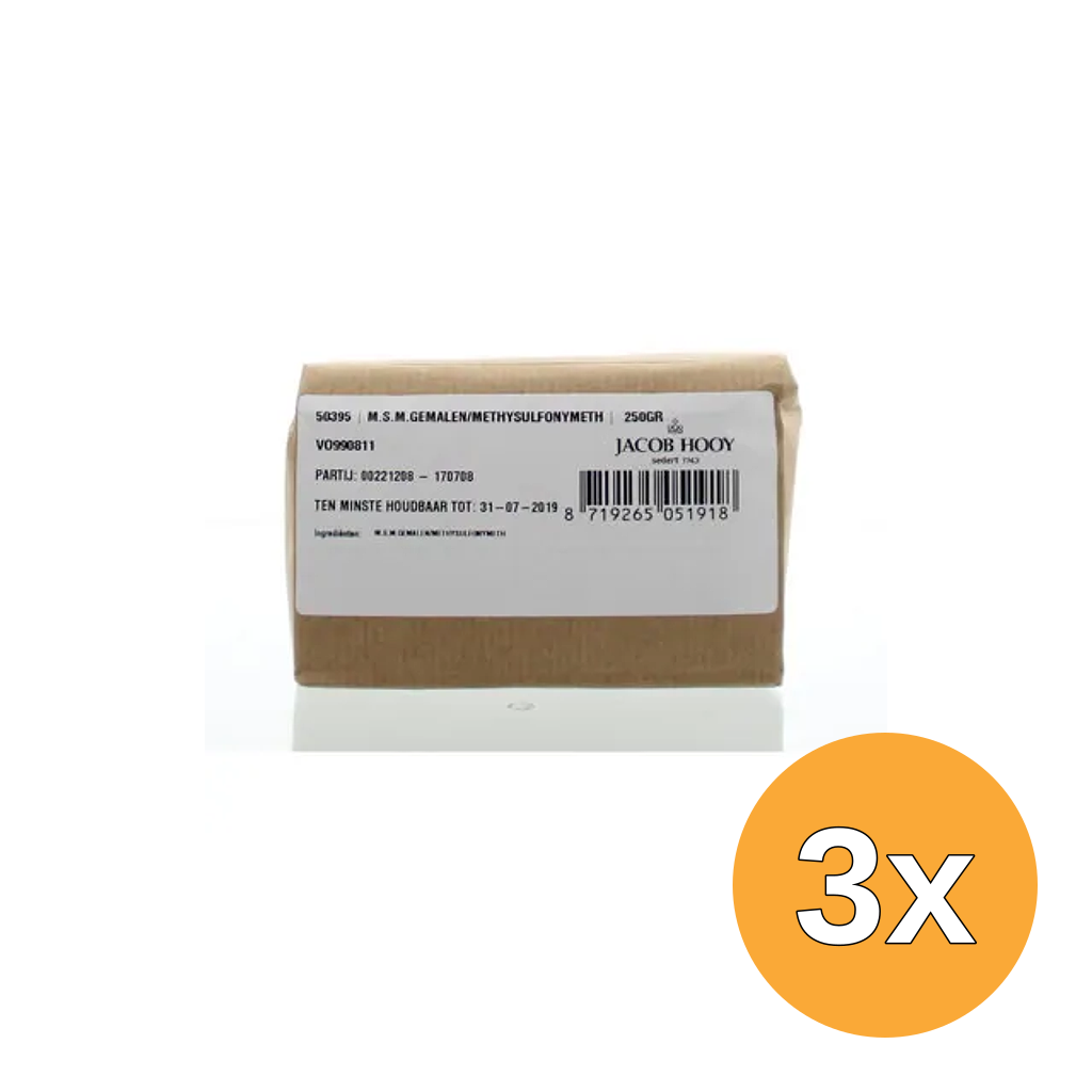 3x Jacob Hooy Msm Gemalen Methylsulfonylmethaan (250 gr)