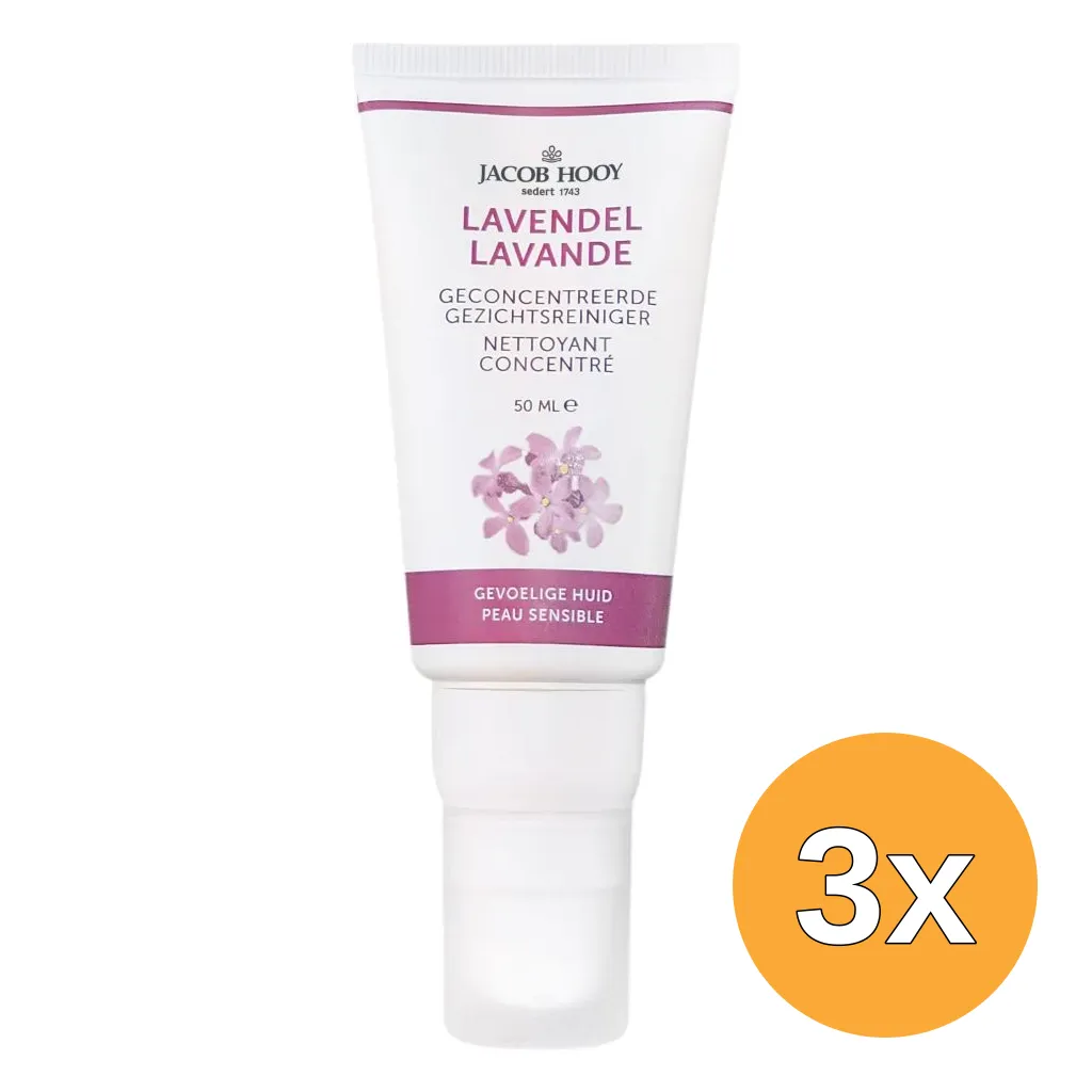 3x Jacob Hooy Lavendel Creamy Face Cleaner (50 ml)