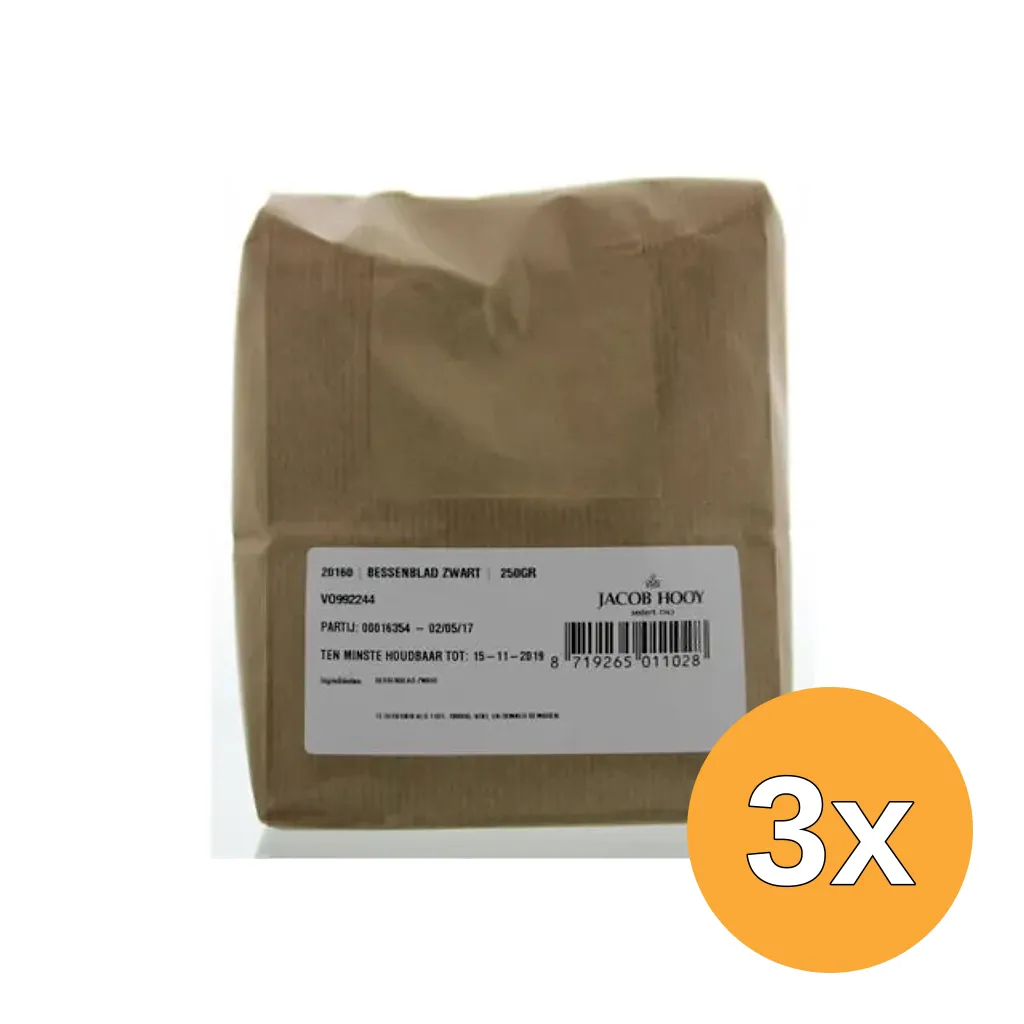 3x Jacob Hooy Bessenblad Zwart (250 gr)