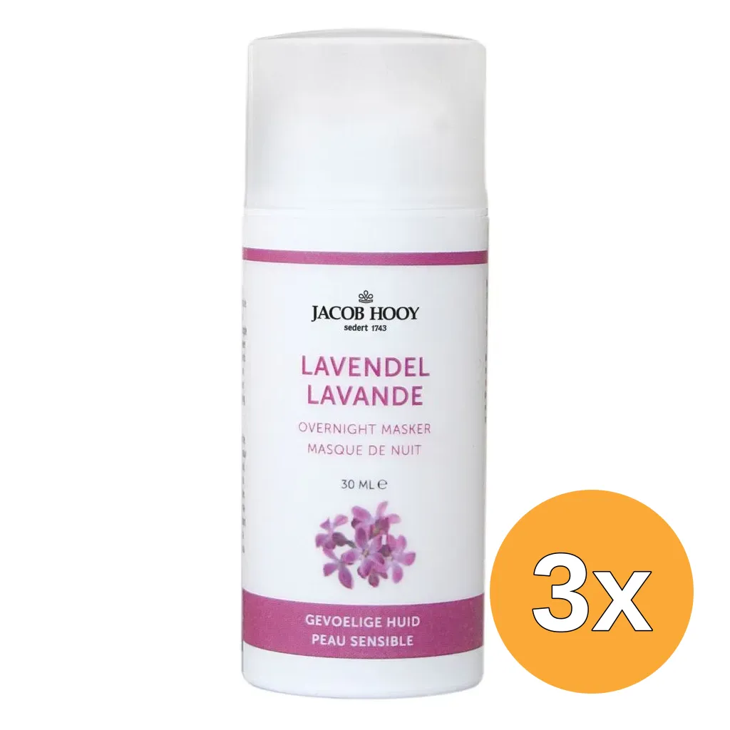 3x Jacob Hooy Lavendel Overnight Masker (30 ml)
