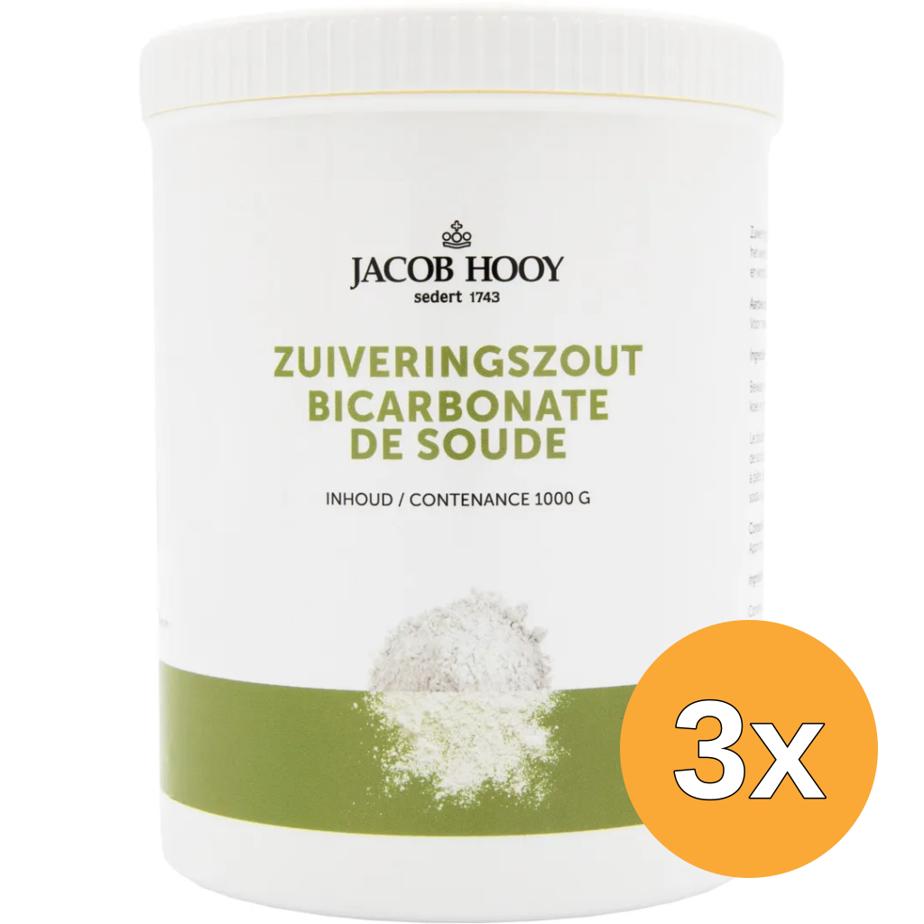 3x Jacob Hooy Zuiveringszout natrium bicarbonaat pot (1000 gr)