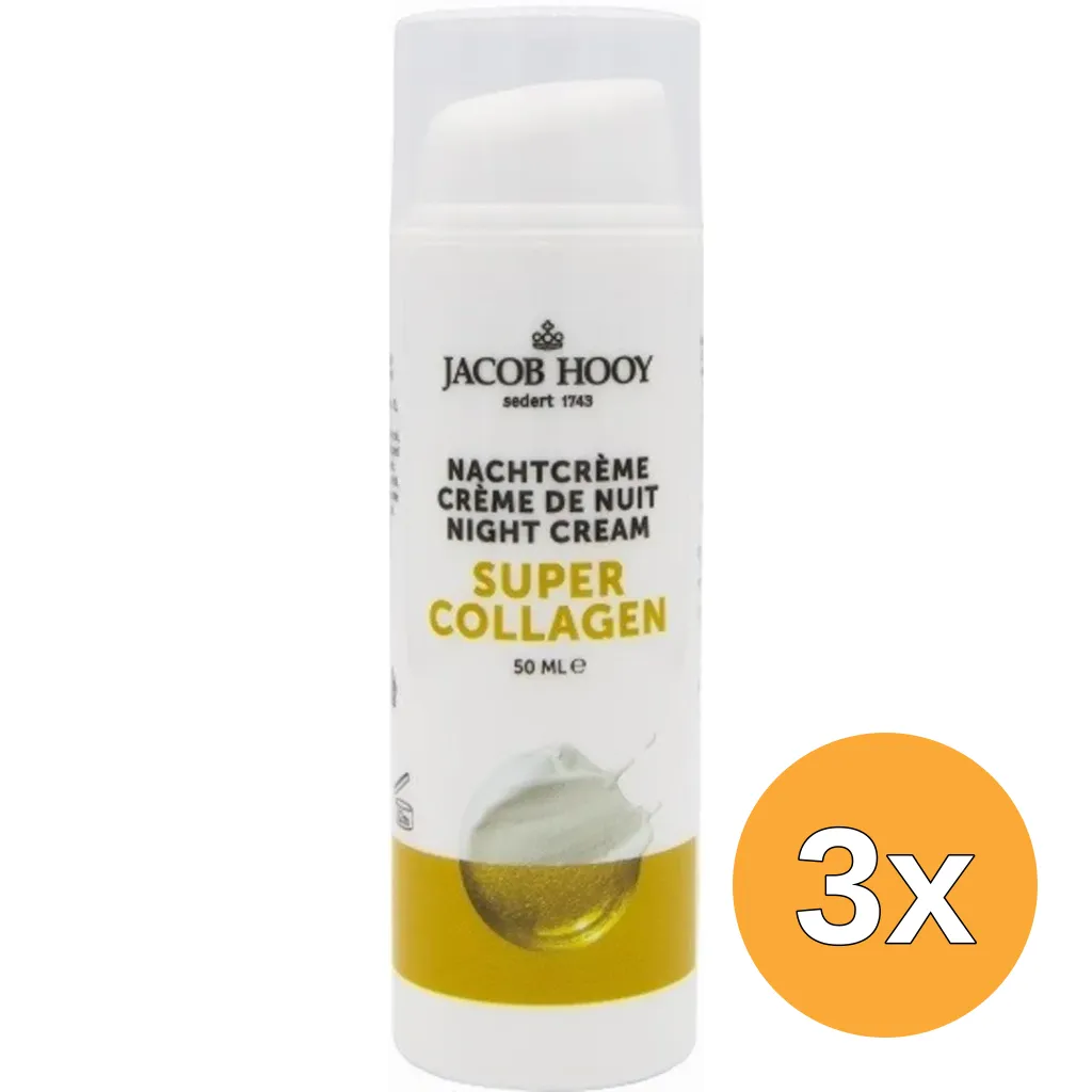 3x Jacob Hooy Super Collageen Nachtcreme (50 ml)