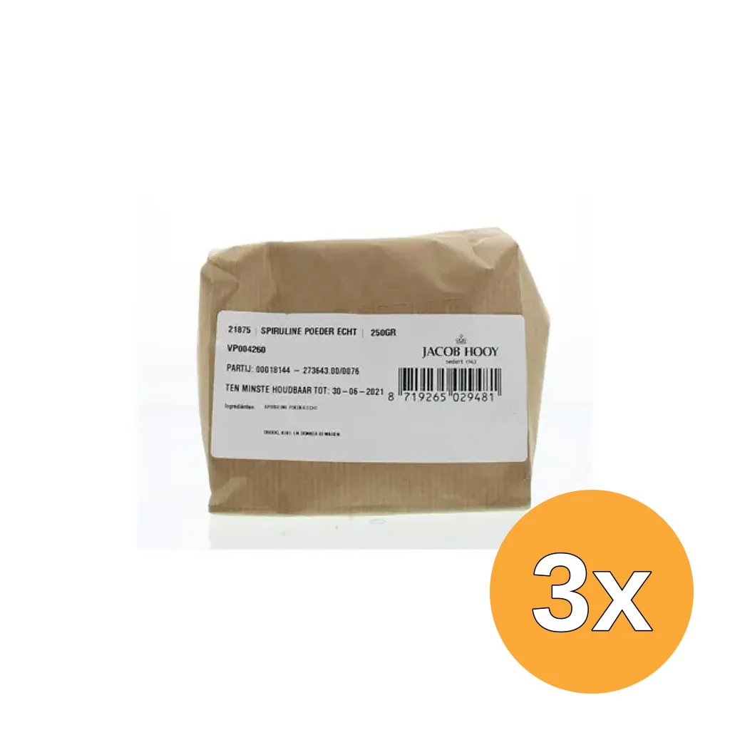 3x Jacob Hooy Spirulina poeder (250 gr)