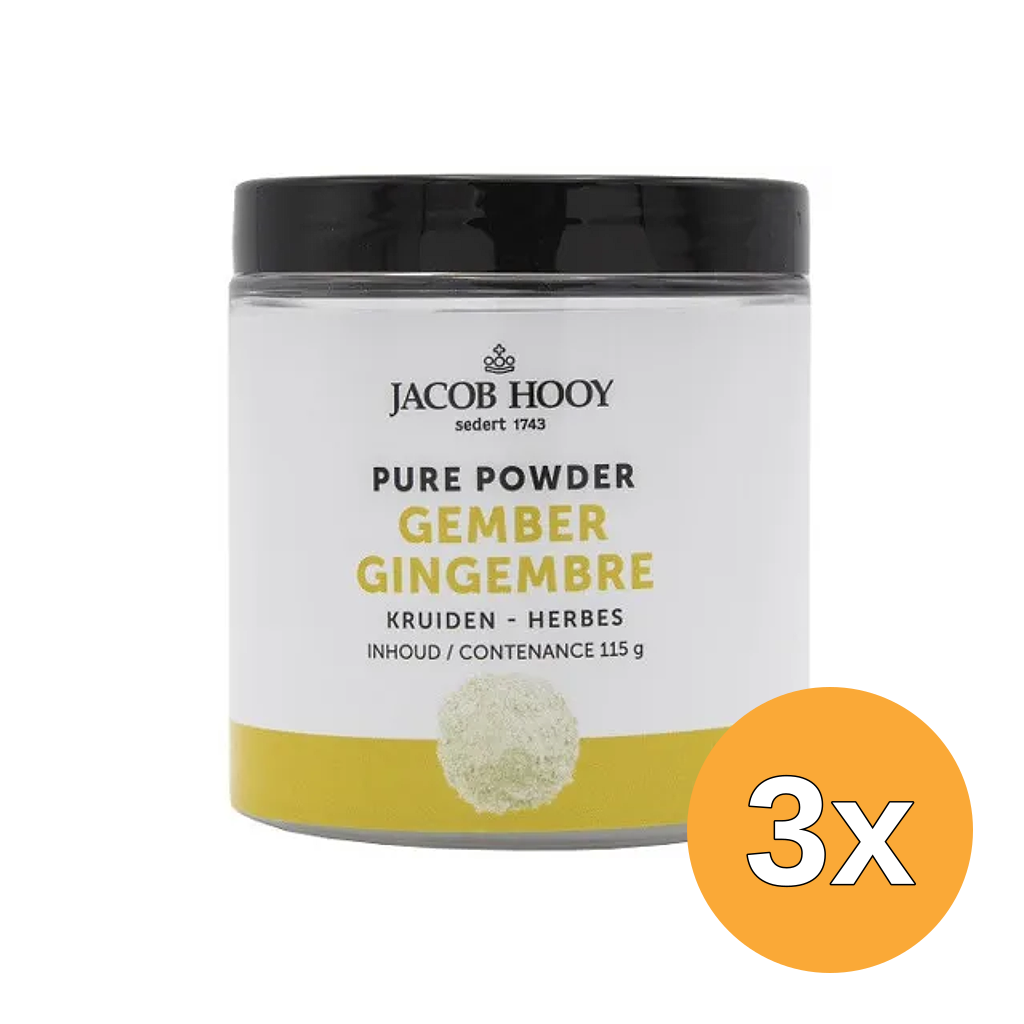 3x Jacob Hooy Pure Powder Gember (115 gr)