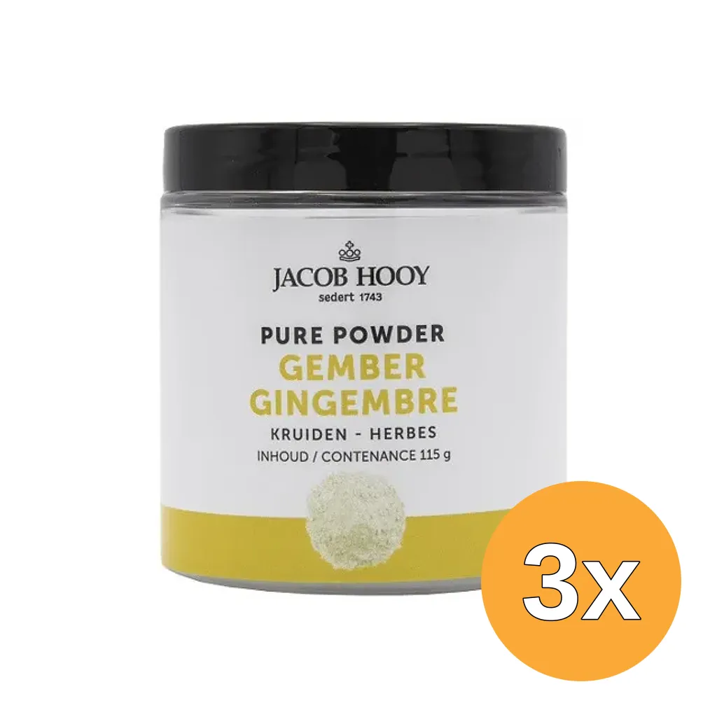 3x Jacob Hooy Pure Powder Gember (115 gr)
