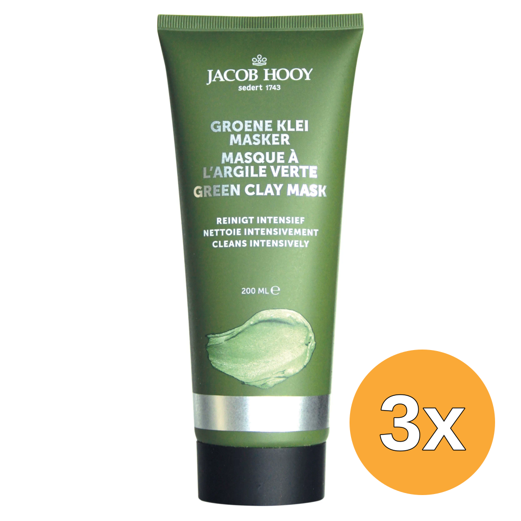 3x Jacob Hooygroene Klei masker (200 ml)
