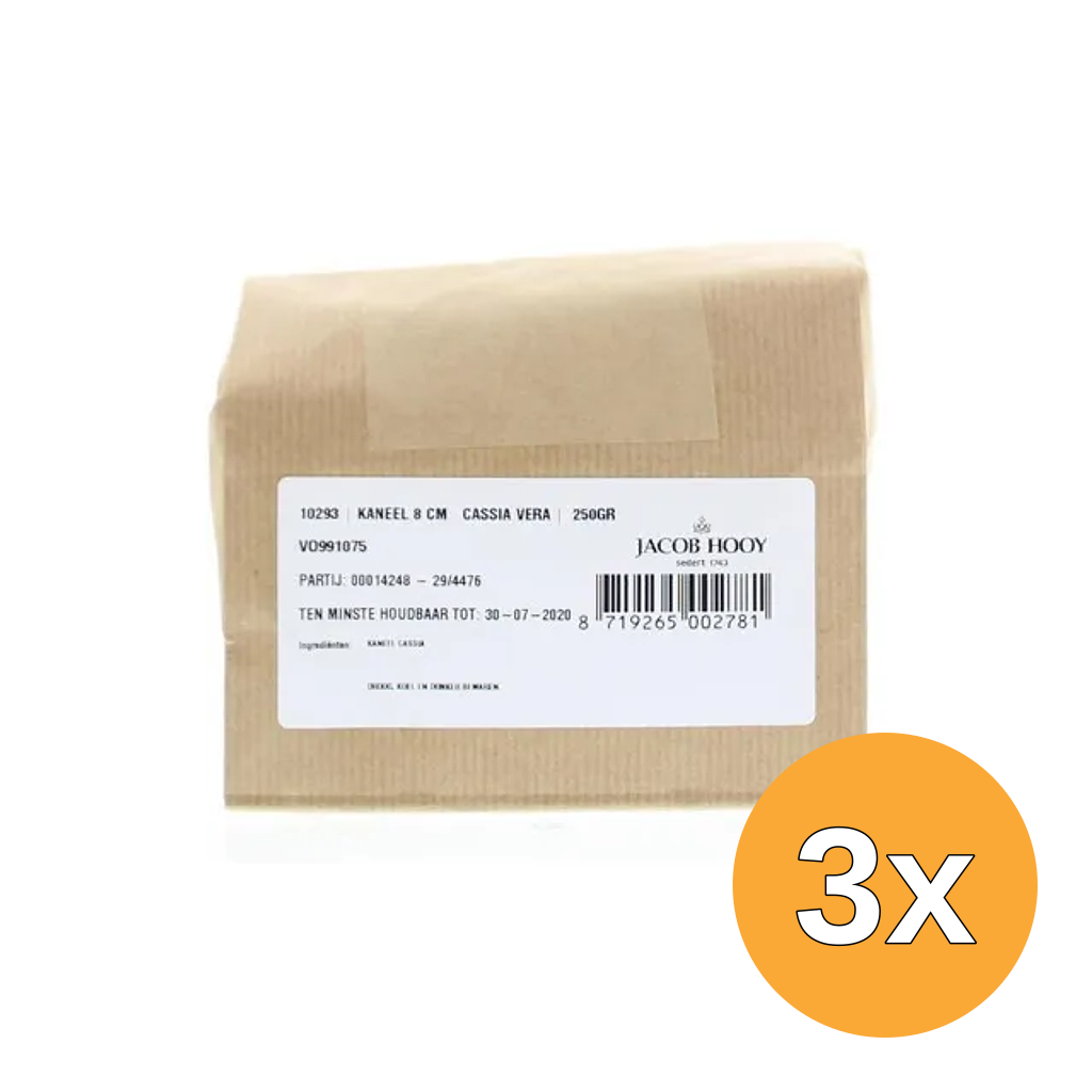3x Jacob Hooy Kaneel Pijpjes 8 Cm (250 gr)