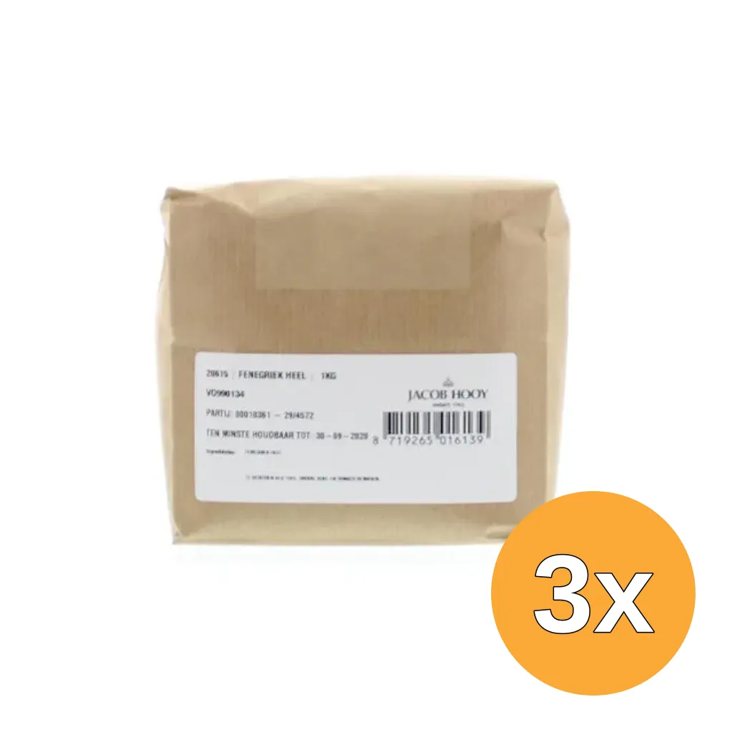 3x Jacob Hooy Fenegriek Heel (1000 gr)