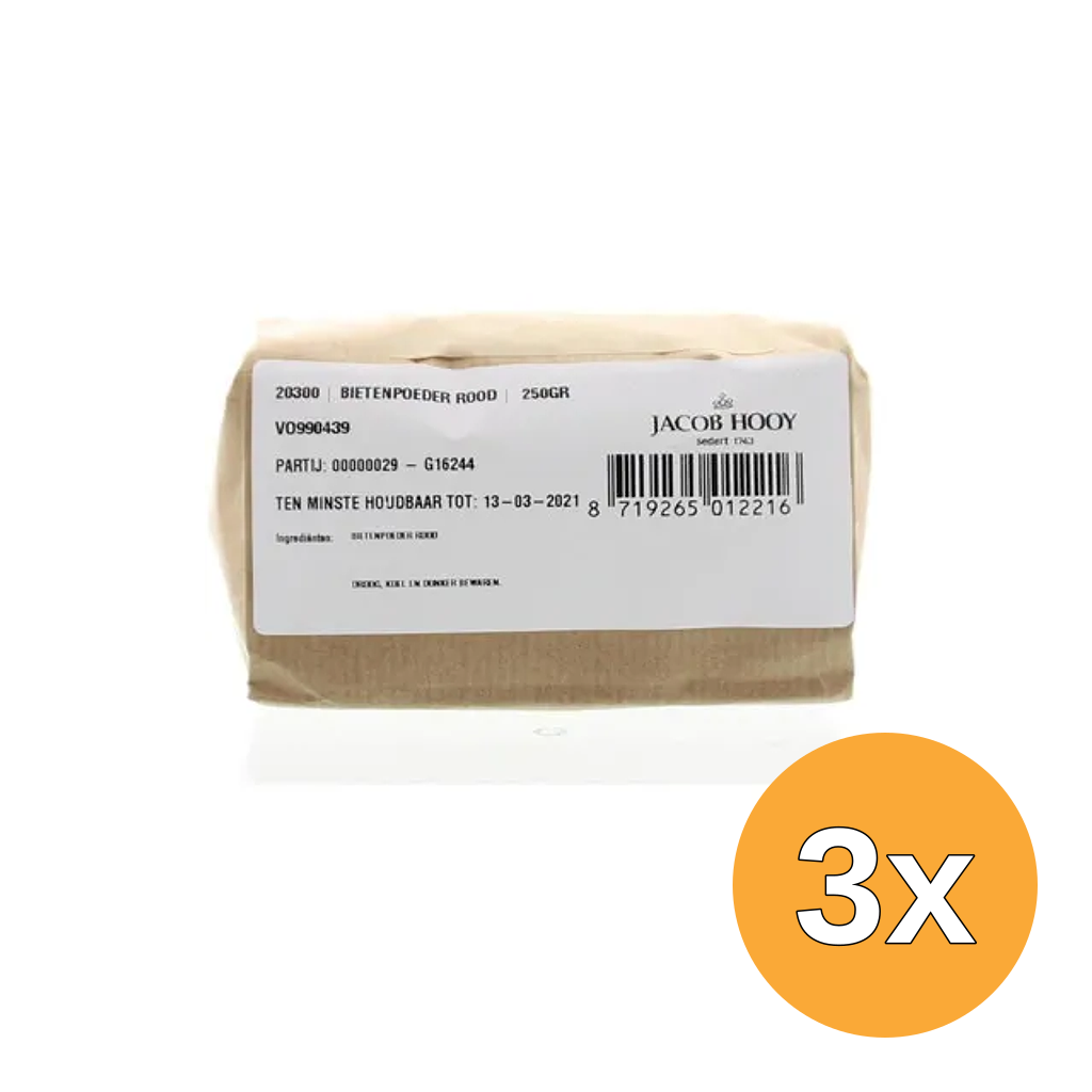 3x Jacob Hooy Bietenpoeder Rood (250 gr)