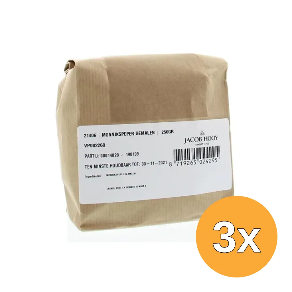 3x Jacob Hooy Monnikspeper Gemalen (250 gr)