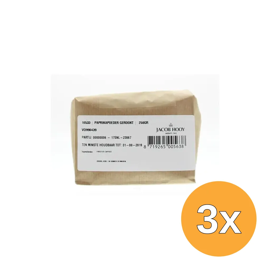 3x Jacob Hooy Paprika Gerookt (250 gr)