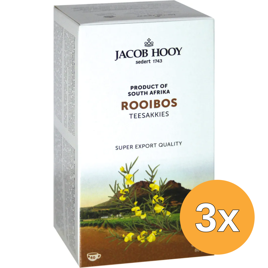 3x Jacob Hooy Rooibosthee Sakkies (40 stuks)