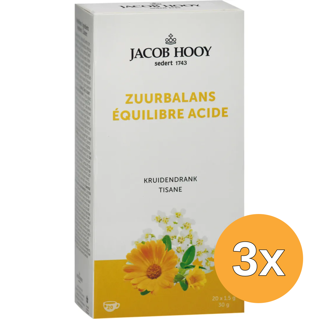 3x Jacob Hooy Ontzuringsthee (20 stuks)