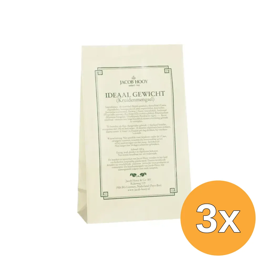 3x Jacob Hooy Slankheidskruiden ideaalgewicht (100 gr)