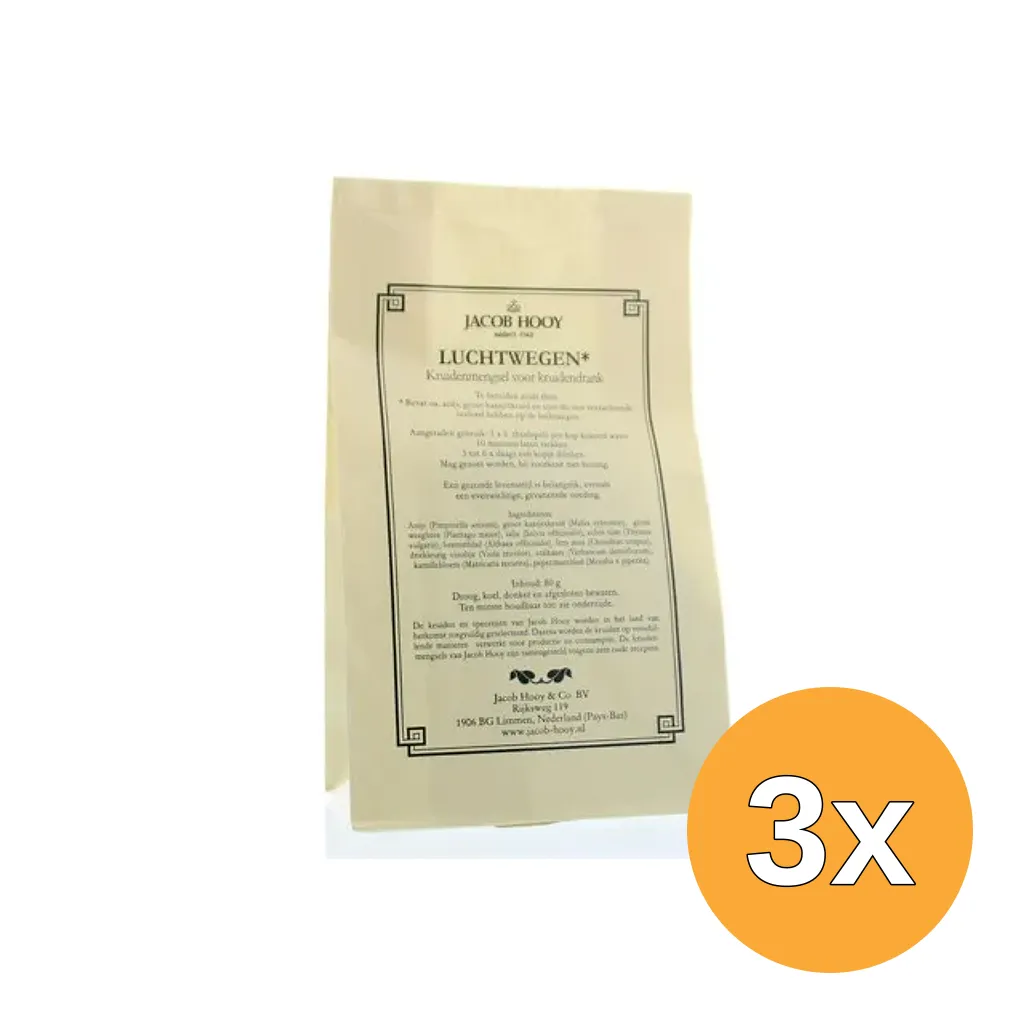 3x Jacob Hooy Bronchisin/Luchtwegen kruiden (80 gr)
