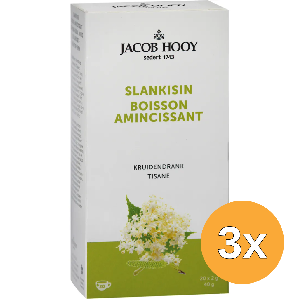 3x Jacob Hooy Slankisin/Slankheidskruiden Thee (20 stuks)