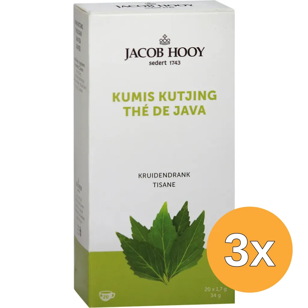 3x Jacob Hooy Kumis Kutjing Theezakjes (20 stuks)
