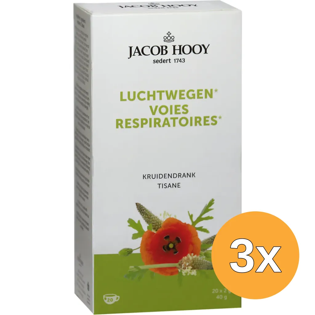 3x Jacob Hooy Gezonde Luchtwegen Thee (20 stuks)