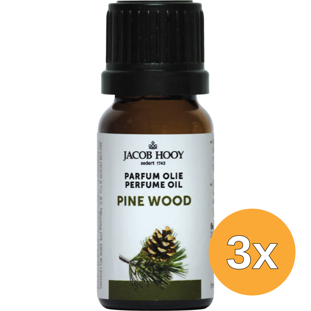 3x Jacob Hooy Parfum olie Den Pine Wood (10 ml)