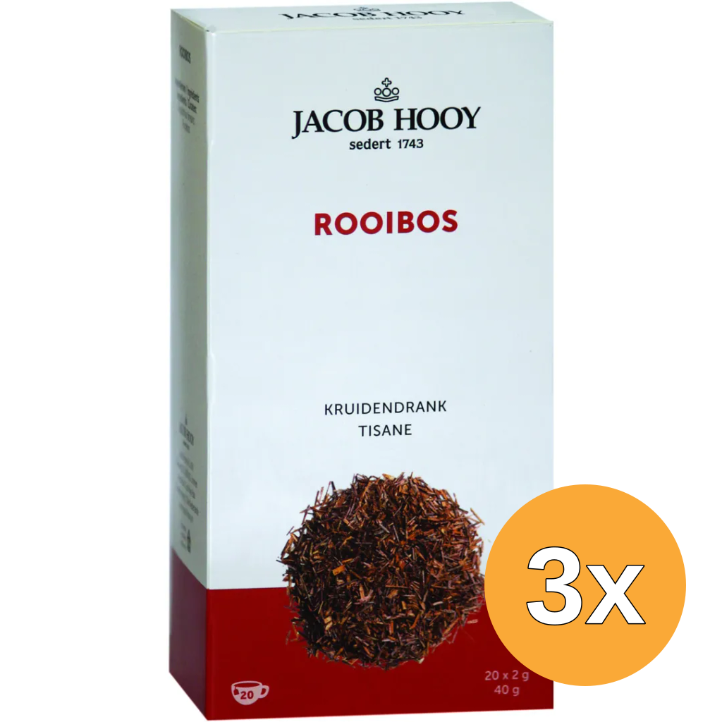 3x Jacob Hooy Rooibos Thee (20 stuks)