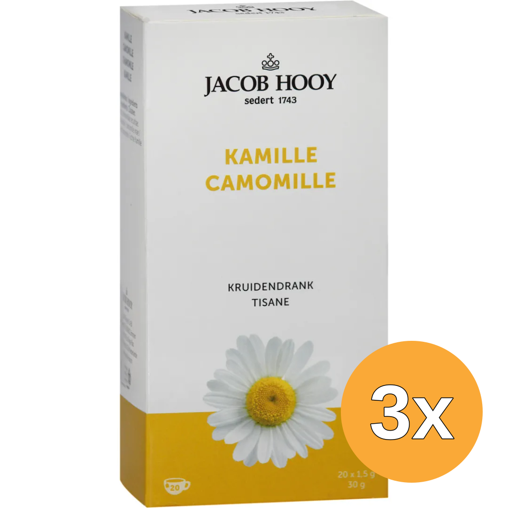 3x Jacob Hooy Kamillethee (20 stuks)