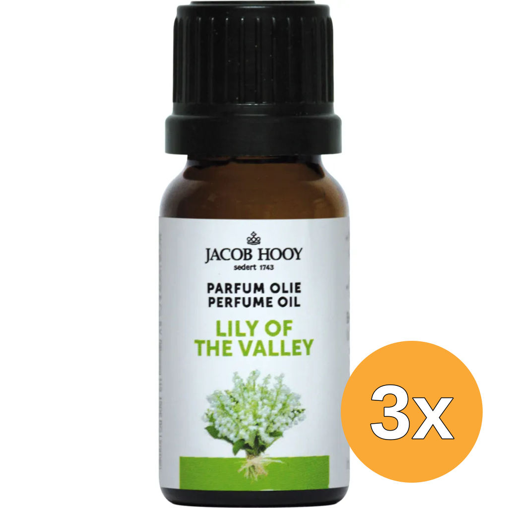 3x Jacob Hooy Parfum olie Lelietje van Dalen (10 ml)