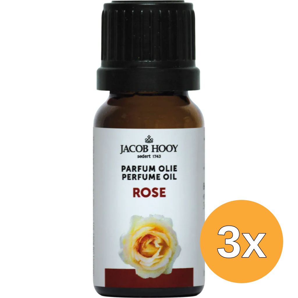 3x Jacob Hooy Parfum olie rozen (10 ml)