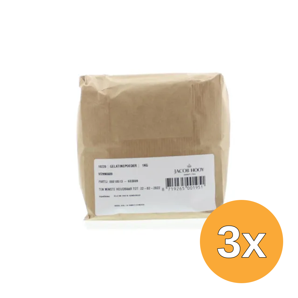 3x Jacob Hooy Gelatinepoeder (1000 gr)