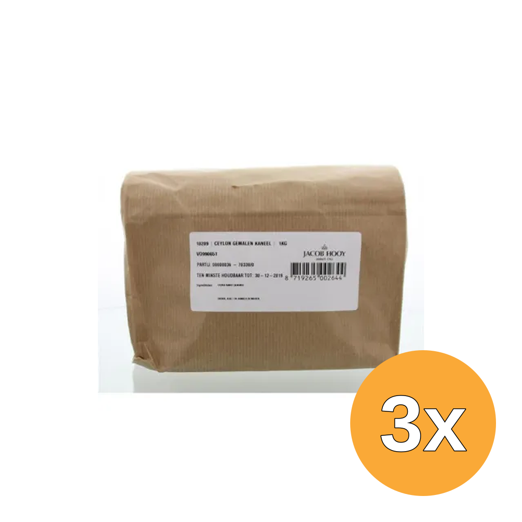 3x Jacob Hooy Kaneel Ceylon Gemalen (1000 gr)