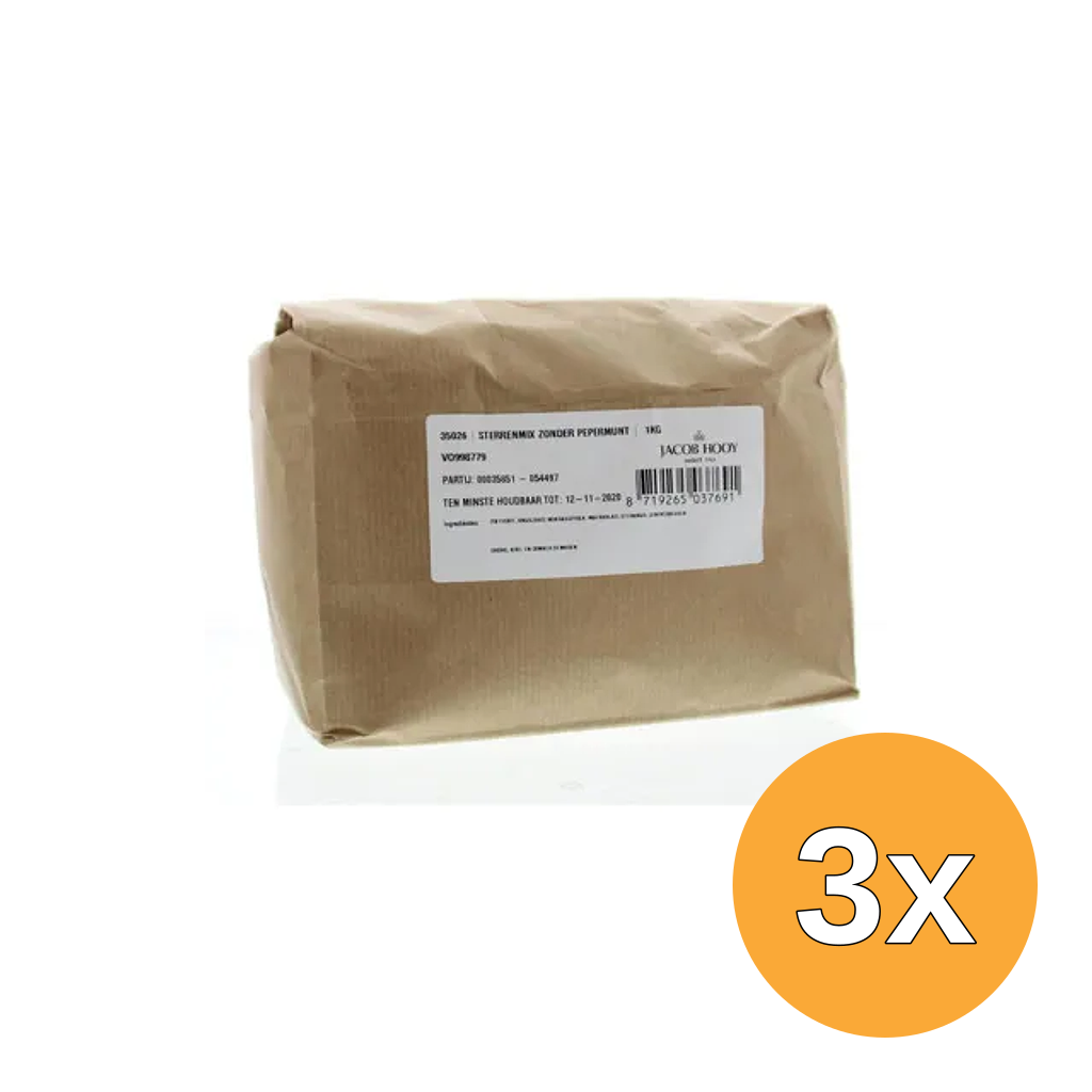 3x Jacob Hooy Sterrenmix Zonder Pepermunt (1000 gr)