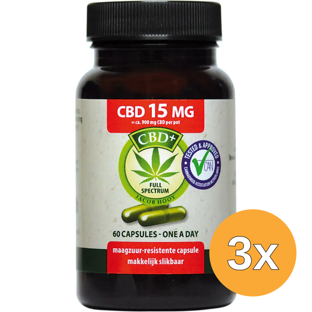 3x Jacob Hooy CBD 15Mg (60 stuks)