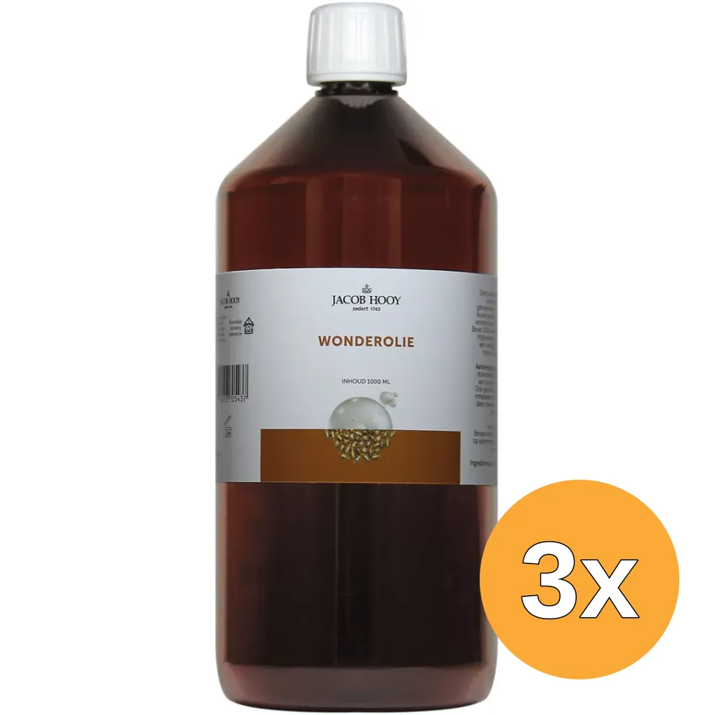 3x Jacob Hooy Wonderolie (1000 ml)