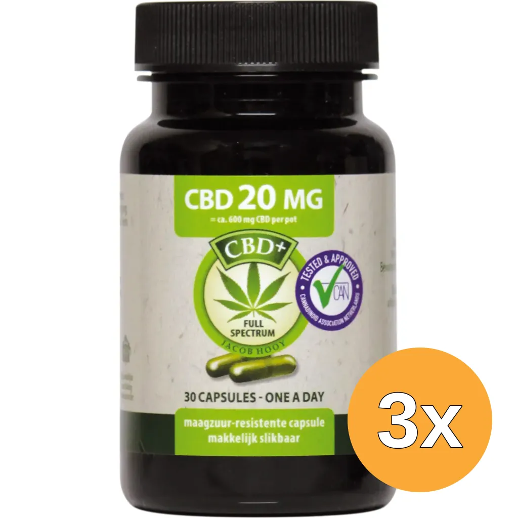 3x Jacob Hooy CBD 20Mg (30 stuks)