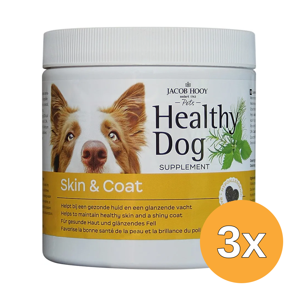 3x jacob Hooy Healthy Dog Skin&Coat (80 stuks)