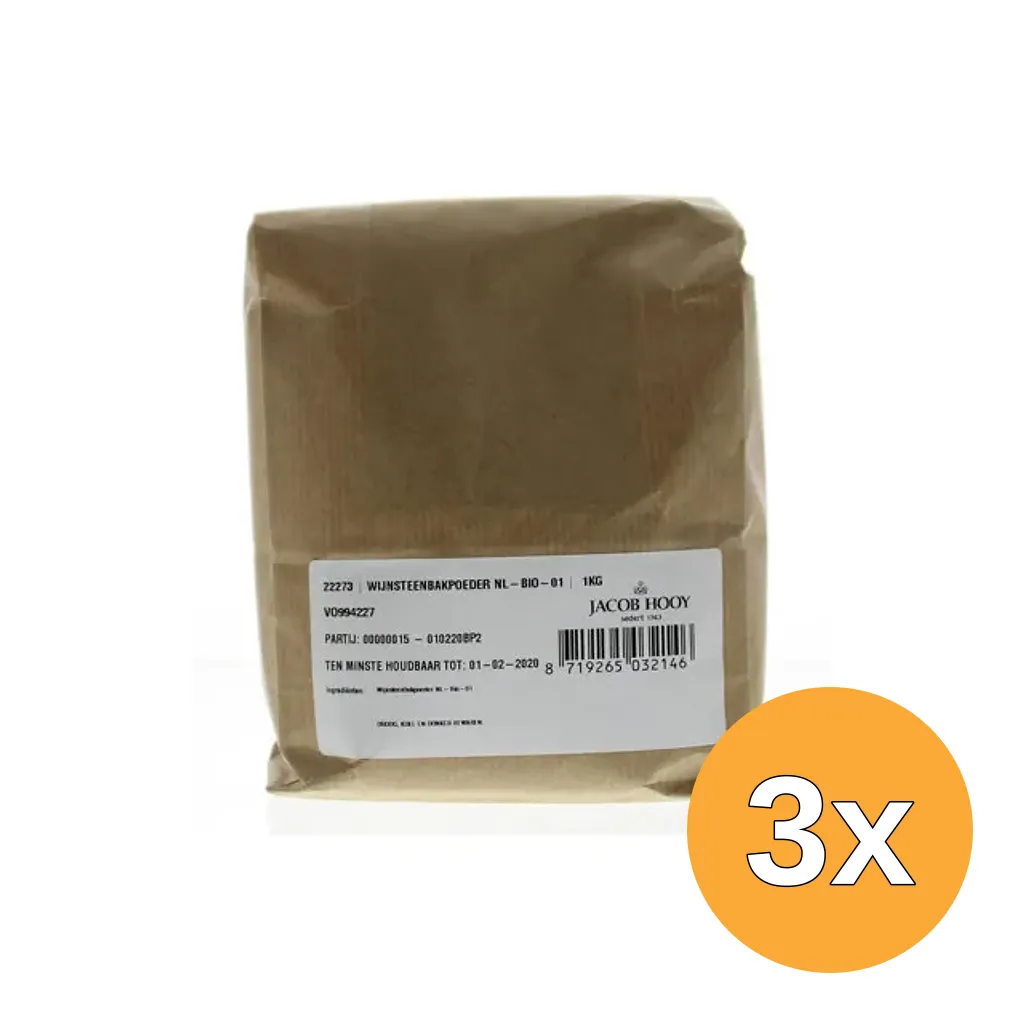 3x Jacob Hooy Wijnsteenbakpoeder (1000 gr)