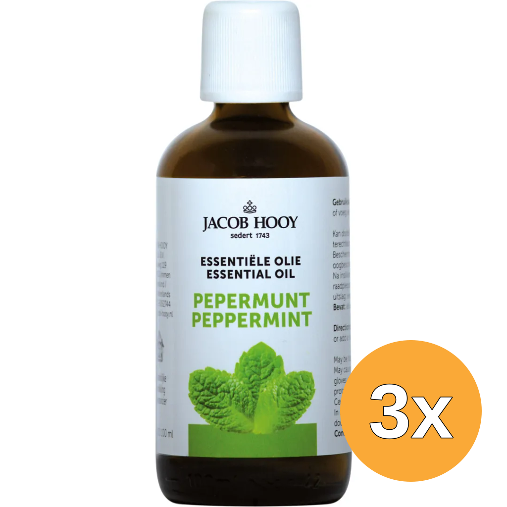 3x Jacob Hooy Pepermunt olie (100 ml)
