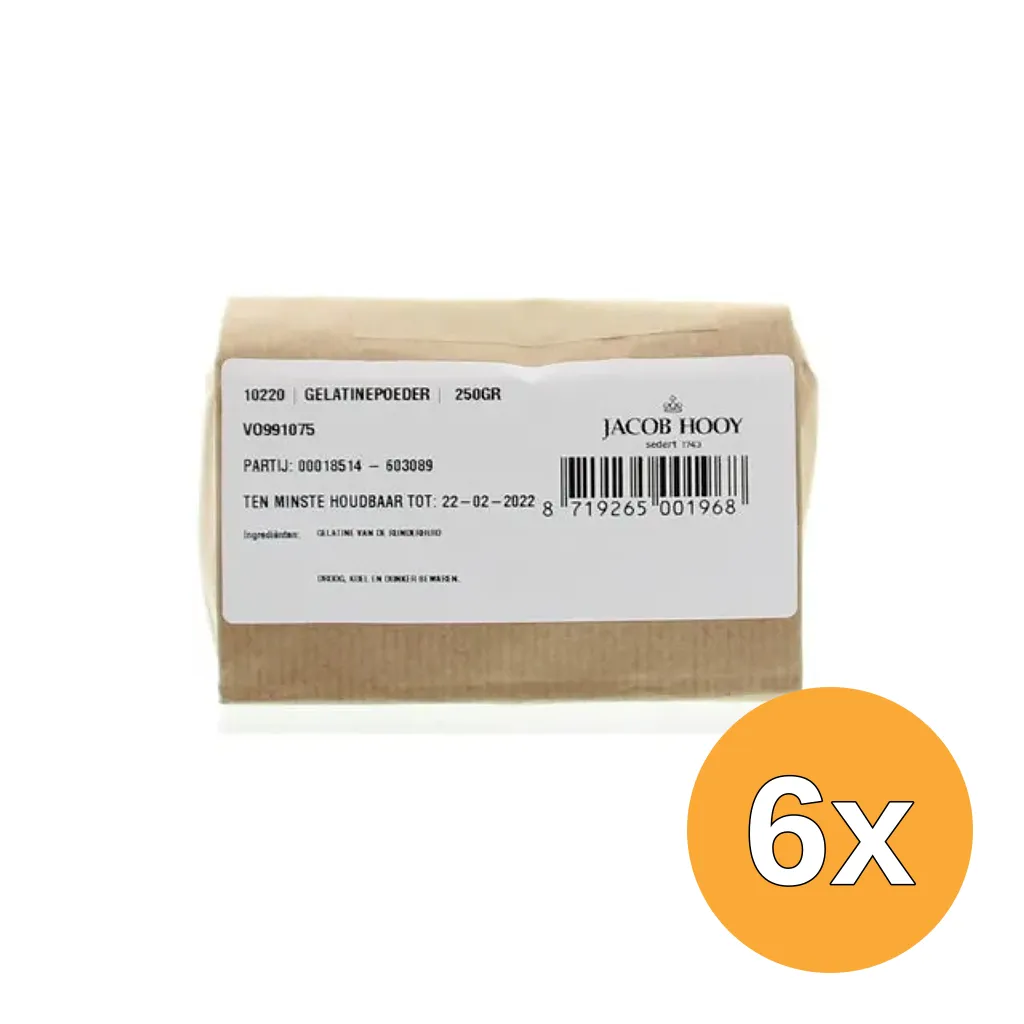 6x Jacob Hooy Gelatinepoeder (250 gr)