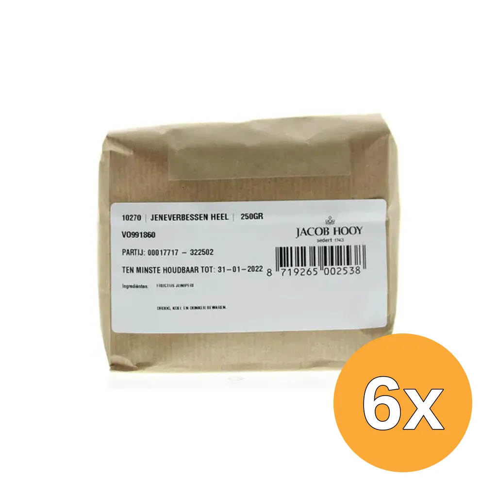 6x Jacob Hooy Jeneverbessen Normale Kwaliteit (250 gr)