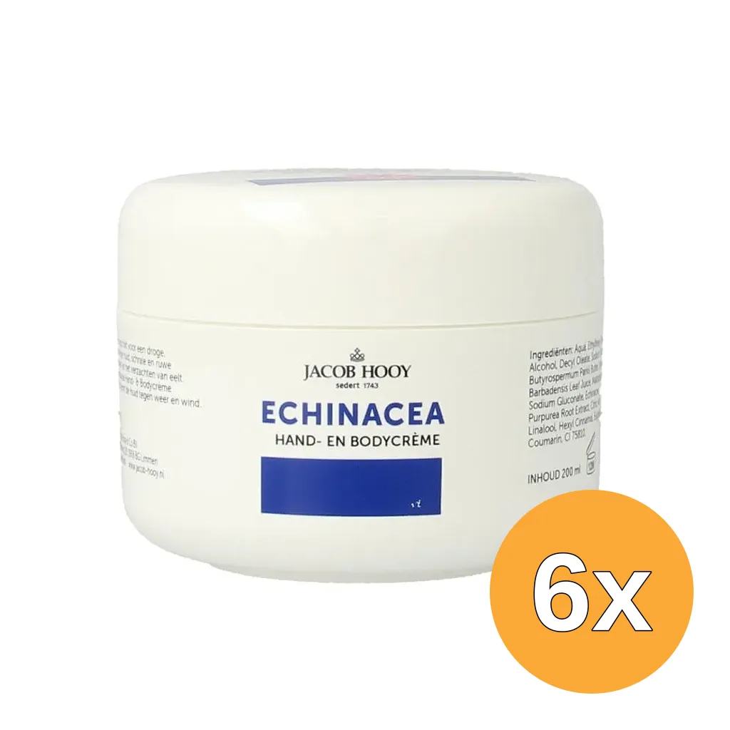 6x Jacob Hooy Echinacea / Aloe Vera Hand en Bodycrème (200 ml)