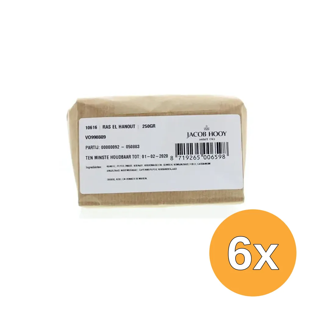 6x Jacob Hooy Ras el hanout (250 gr)