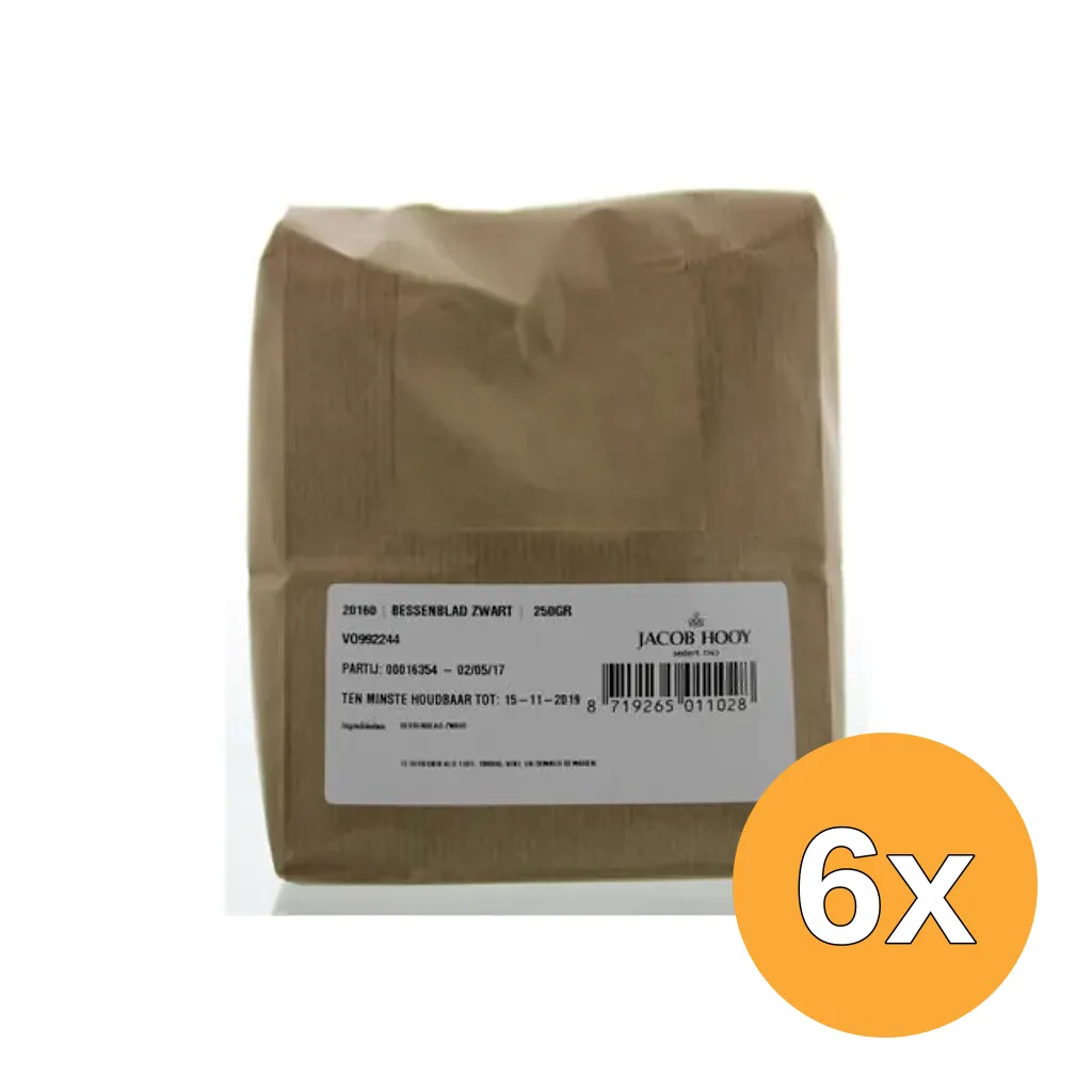 6x Jacob Hooy Bessenblad Zwart (250 gr)