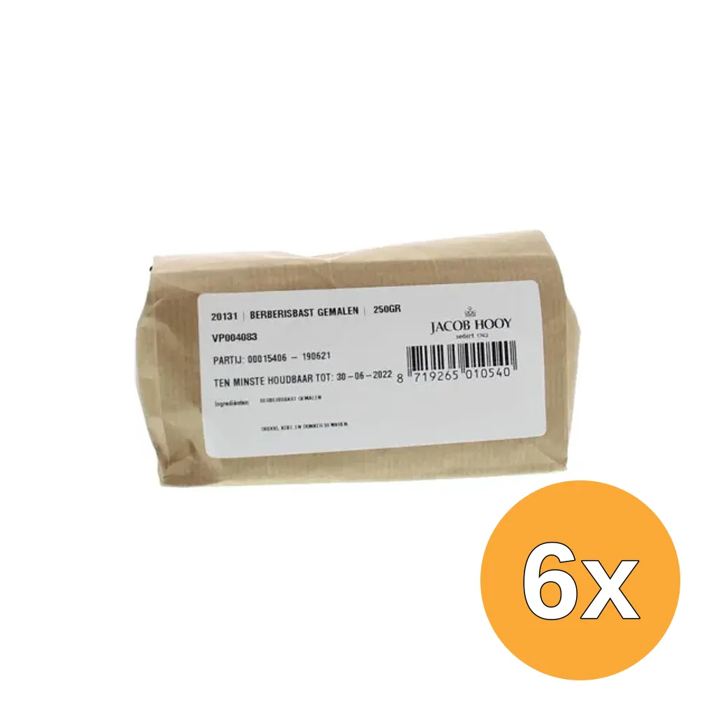 6x Jacob Hooy Berberisbast Gemalen (250 gr)