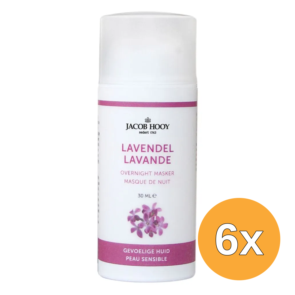 6x Jacob Hooy Lavendel Overnight Masker (30 ml)