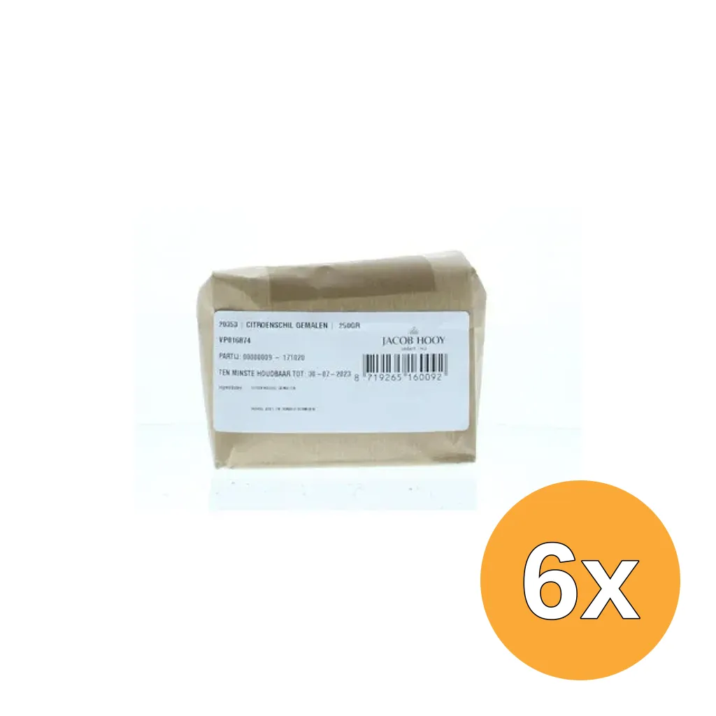 6x Jacob Hooy Citroenschil Gemalen (250 gr)