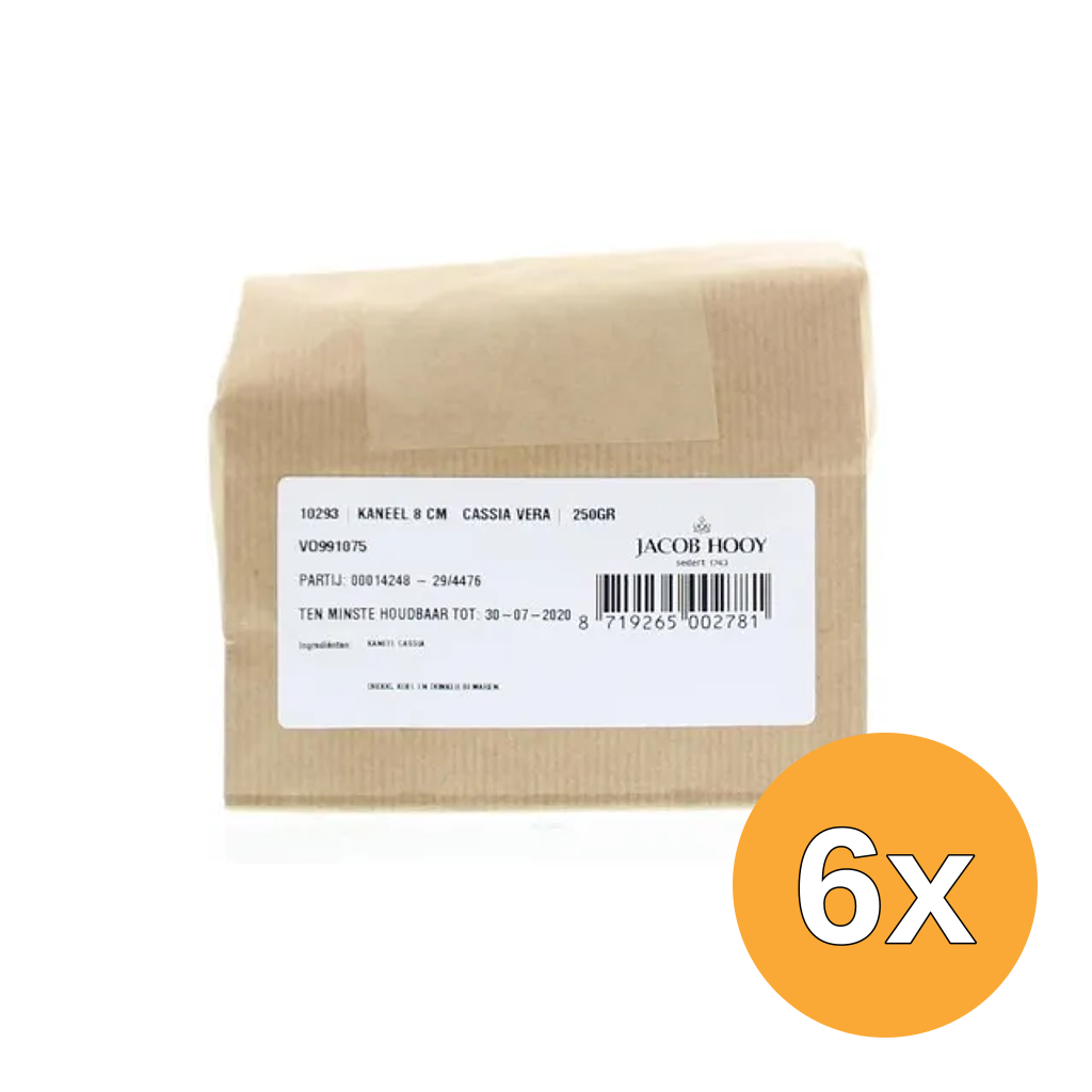 6x Jacob Hooy Kaneel Pijpjes 8 Cm (250 gr)