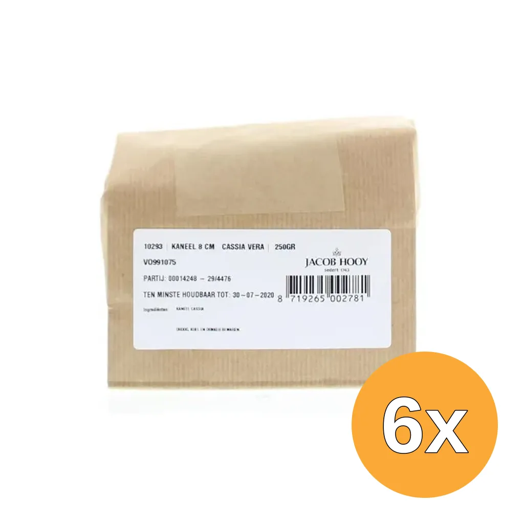 6x Jacob Hooy Kaneel Pijpjes 8 Cm (250 gr)