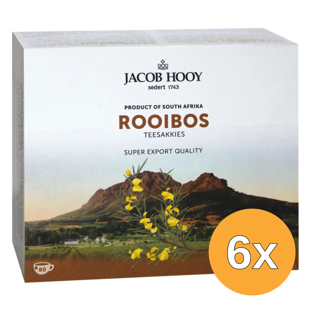 6x Jacob Hooy Rooibosthee Sakkies (80 stuks)